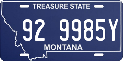 MT license plate 929985Y