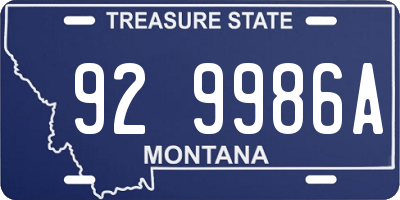 MT license plate 929986A