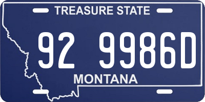 MT license plate 929986D