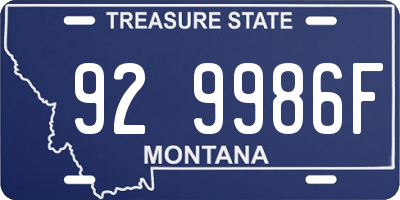 MT license plate 929986F