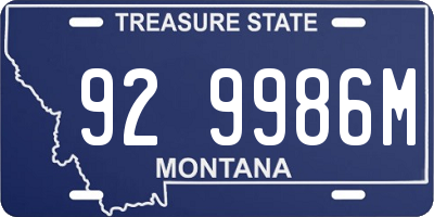 MT license plate 929986M