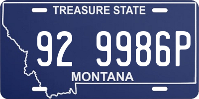 MT license plate 929986P