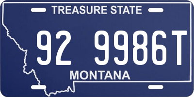 MT license plate 929986T