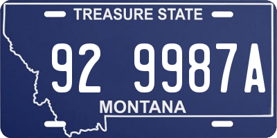 MT license plate 929987A
