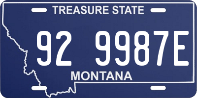 MT license plate 929987E
