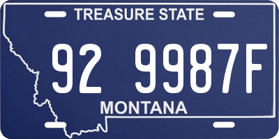 MT license plate 929987F