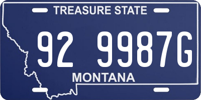 MT license plate 929987G