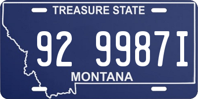 MT license plate 929987I
