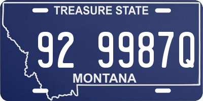 MT license plate 929987Q