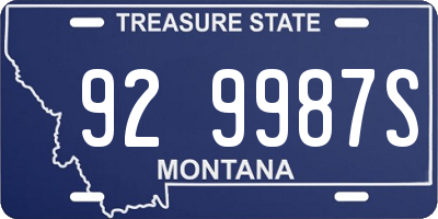 MT license plate 929987S