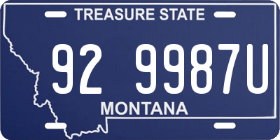 MT license plate 929987U