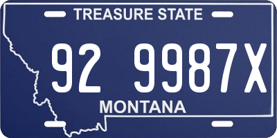 MT license plate 929987X