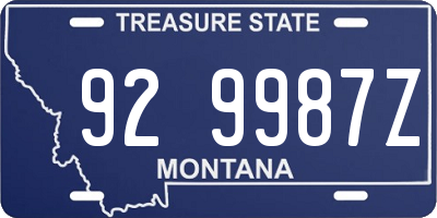 MT license plate 929987Z