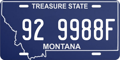 MT license plate 929988F