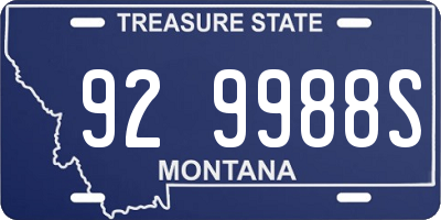 MT license plate 929988S