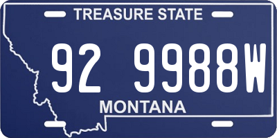 MT license plate 929988W