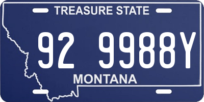 MT license plate 929988Y