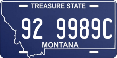 MT license plate 929989C
