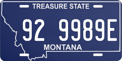 MT license plate 929989E