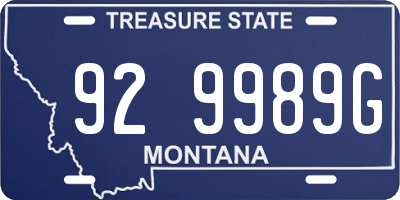 MT license plate 929989G