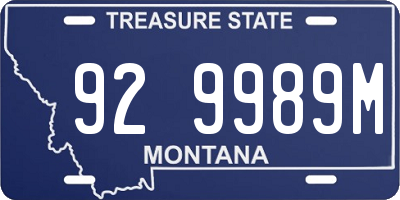 MT license plate 929989M