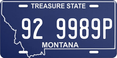 MT license plate 929989P