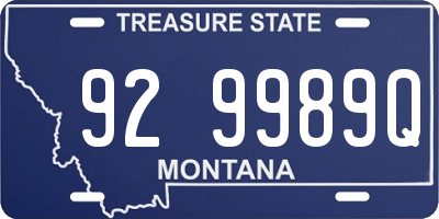 MT license plate 929989Q