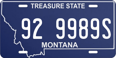 MT license plate 929989S