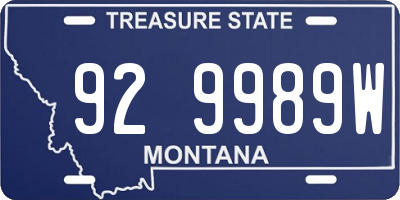 MT license plate 929989W