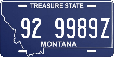 MT license plate 929989Z