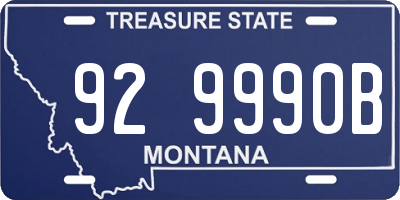 MT license plate 929990B