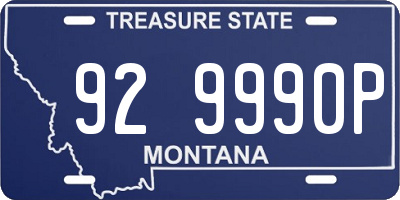 MT license plate 929990P
