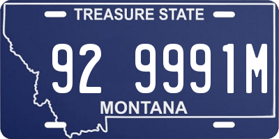 MT license plate 929991M