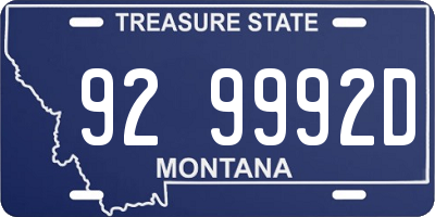 MT license plate 929992D