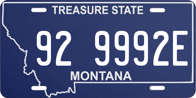 MT license plate 929992E