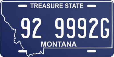 MT license plate 929992G