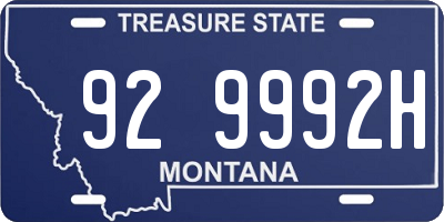 MT license plate 929992H
