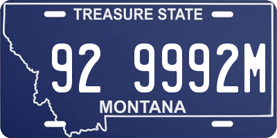 MT license plate 929992M