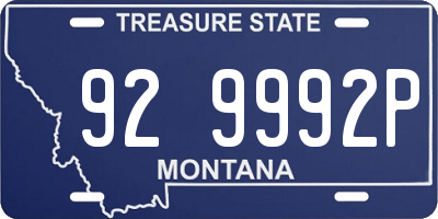 MT license plate 929992P