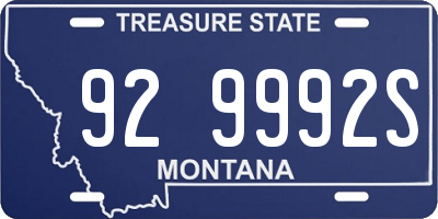 MT license plate 929992S