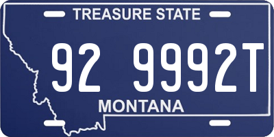 MT license plate 929992T