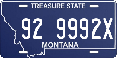 MT license plate 929992X