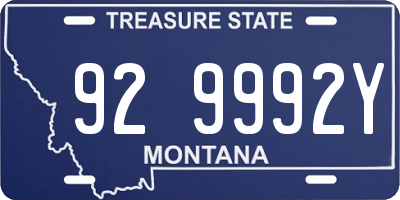 MT license plate 929992Y