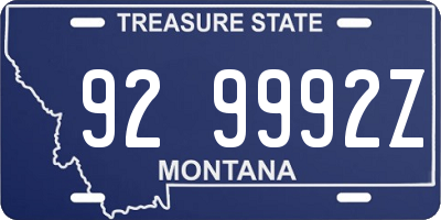 MT license plate 929992Z