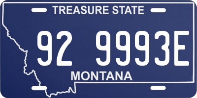 MT license plate 929993E