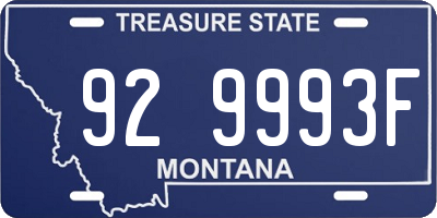 MT license plate 929993F