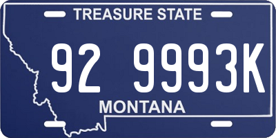 MT license plate 929993K
