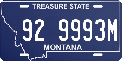 MT license plate 929993M