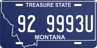 MT license plate 929993U