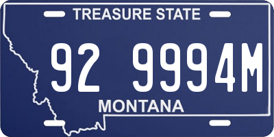 MT license plate 929994M